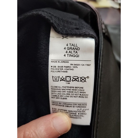 Old Navy High Rise OG Straight Faux Leather Ankle Pants Womens 4 Tall Black NEW - Picture 7 of 9